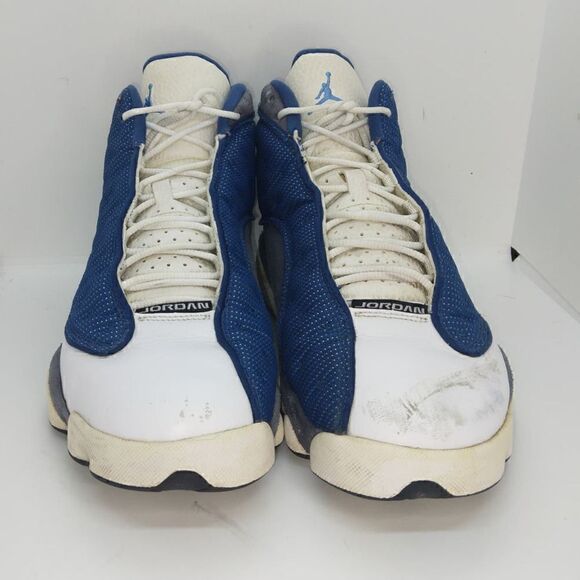 Nike Air Jordans XIII Retro Mens Pre-owned White/Blue/Gray Sneakers - sz. 10 - Picture 2 of 6